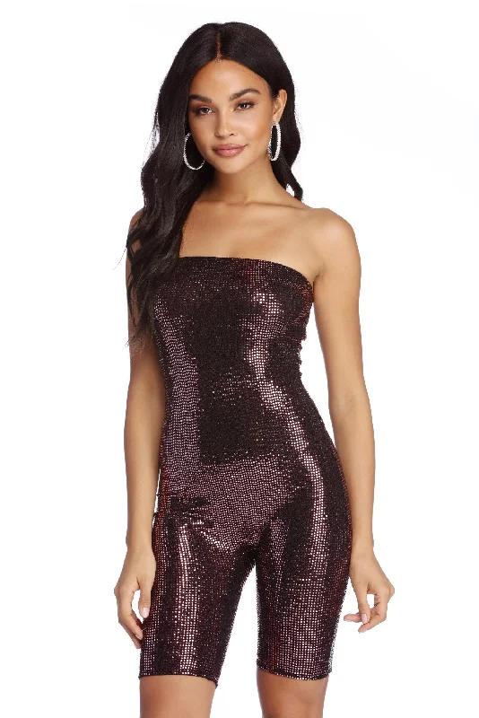 Women's Occasion Wear Apparel Street Style Fashion Party Snack Sequin Romper