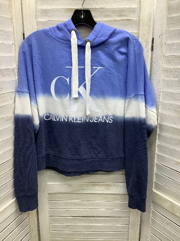 Sweatshirt Collar By Calvin Klein In Blue, Size: S