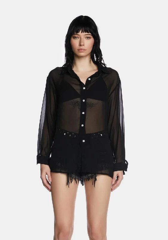 Women's Clothing Online Fashion Sale Dancing For Keeps Sheer Blouse