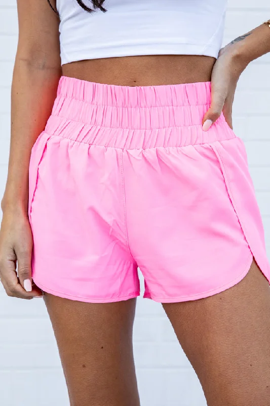 Eclectic Fashion Fashion Deal Errands To Run Solid Pink High Waisted Athletic Shorts Eclectic Fashion Fashion Deal Errands To Run Solid Pink High Waisted Athletic Shorts