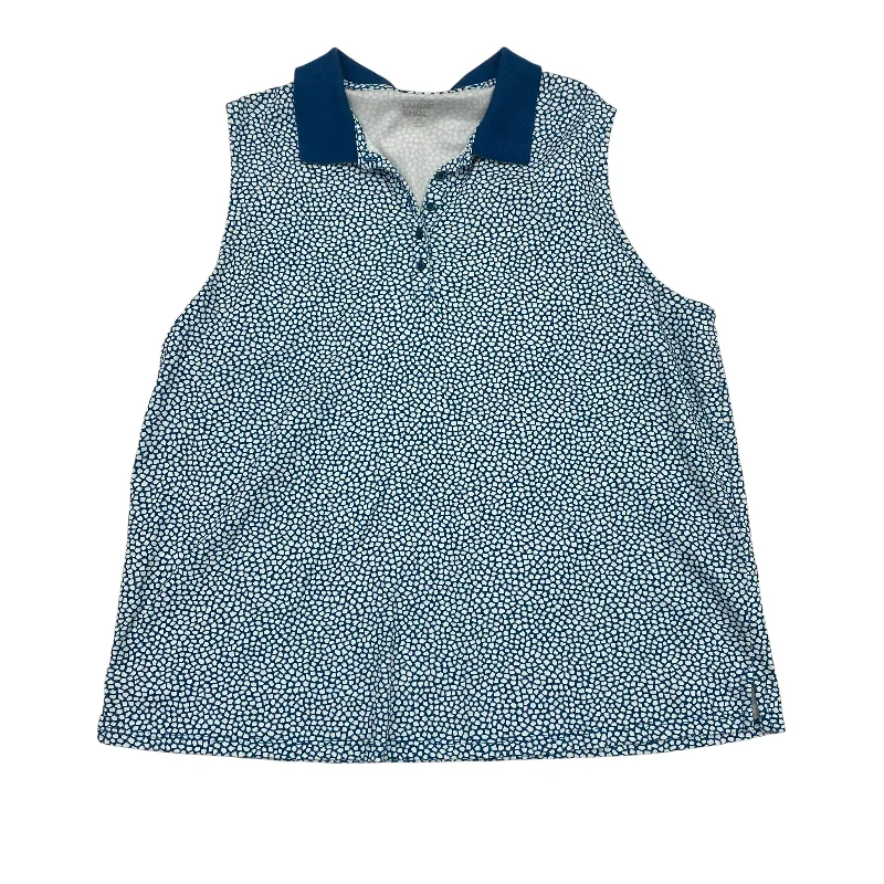 BLUE & WHITE TOP SLEEVELESS by LANDS END Size:2X