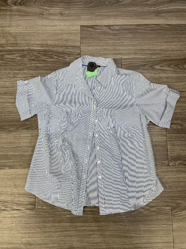 Top Short Sleeve By George In Striped Pattern, Size: 1x