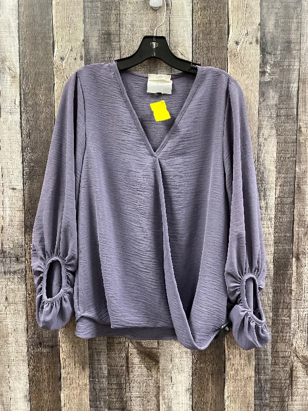 Top Long Sleeve By Entro In Purple, Size: M