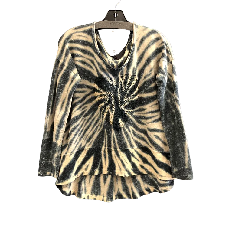 Top Long Sleeve By T Party In Black & Cream, Size: S