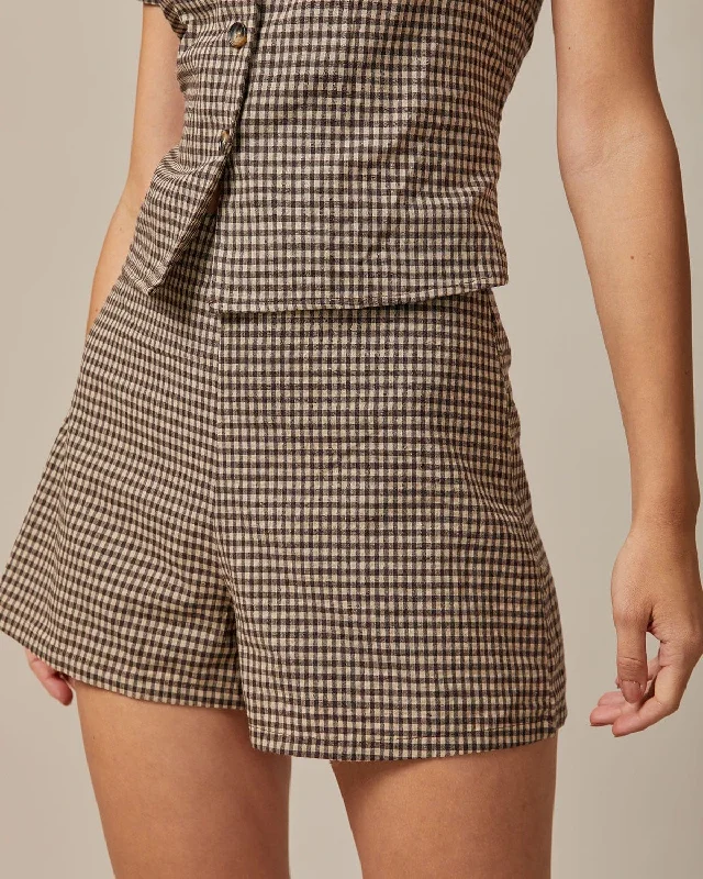 Comfortable Women's Apparel Classic Women's Fashion The Brown High Waisted Plaid Shorts Comfortable Women's Apparel Classic Women's Fashion The Brown High Waisted Plaid Shorts