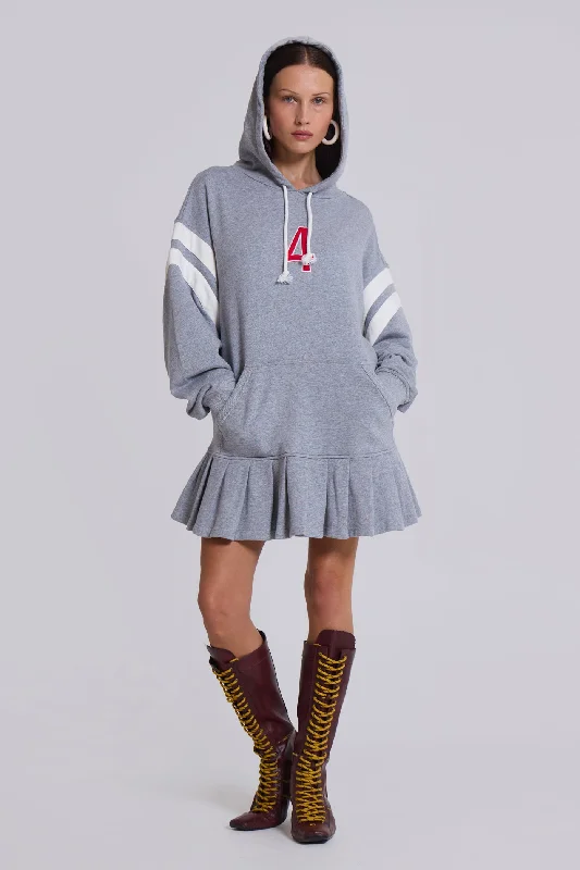 Women's Classic Outfit Style Redefined 4 or Nothing Sweater Dress in Grey Marl