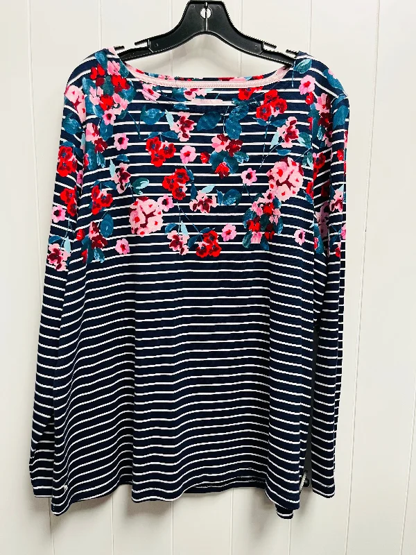 Top Long Sleeve By Joules In Blue & Red, Size: 18