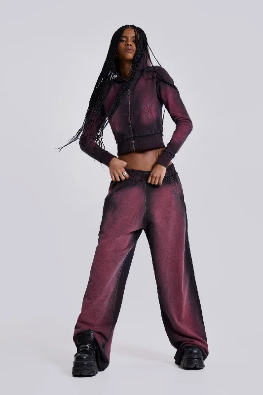 Women's Vintage-Inspired Outfit Quality Driven Apparel Deep Red Fade Mini Monster Hoodie Women's Vintage-Inspired Outfit Quality Driven Apparel Deep Red Fade Mini Monster Hoodie