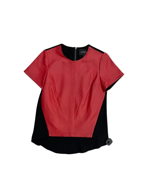 Top Short Sleeve By Neiman Marcus In Black & Red, Size: S