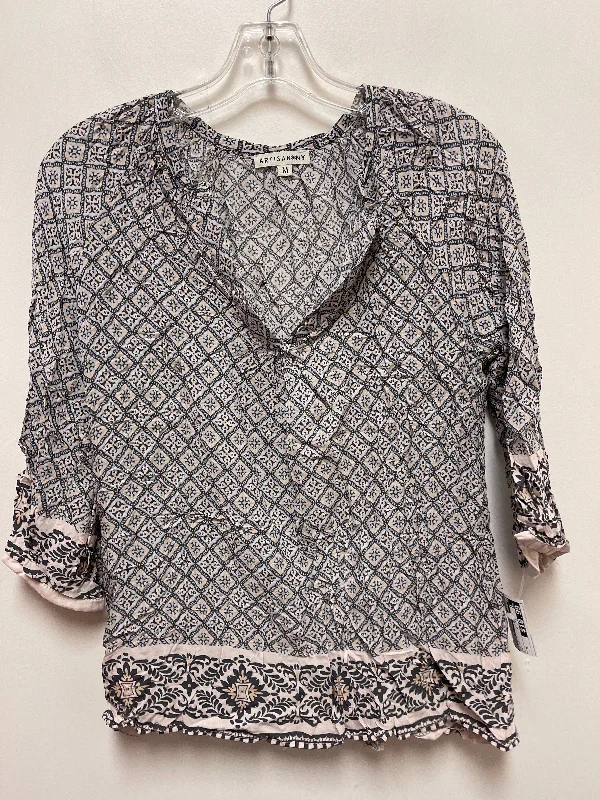 Top Long Sleeve By Artisan Ny In Grey, Size: M