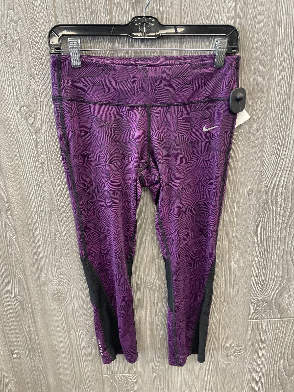 Athletic Capris By Nike Apparel In Purple, Size: M