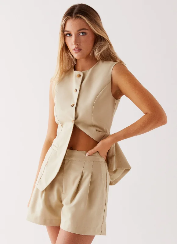 Siena Style Tailored Shorts - Beige