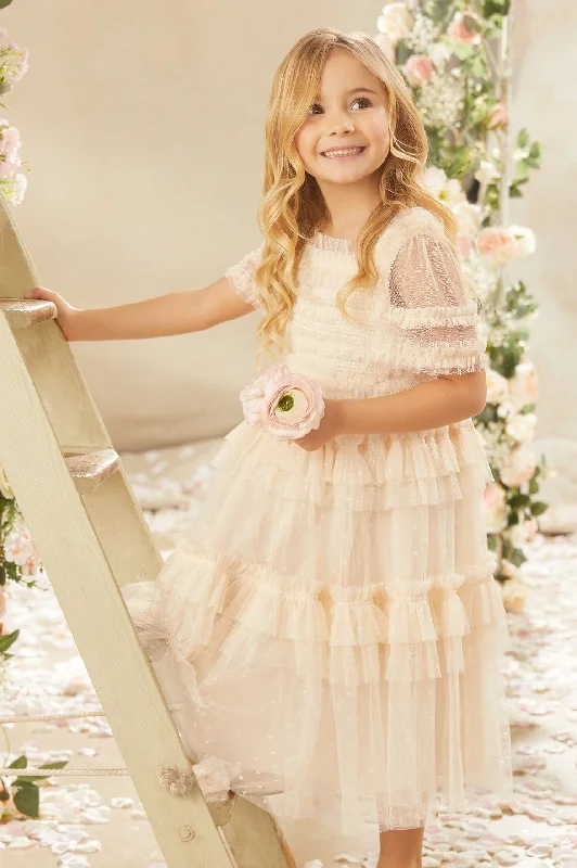 Trend Alert Luxury Comfort Peaches Smocked Kids Dress