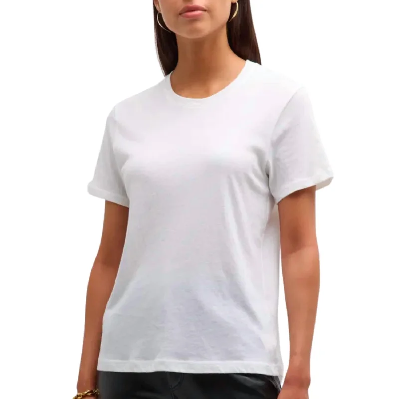 Cashmere Loose Short Sleeve Tee Top In White