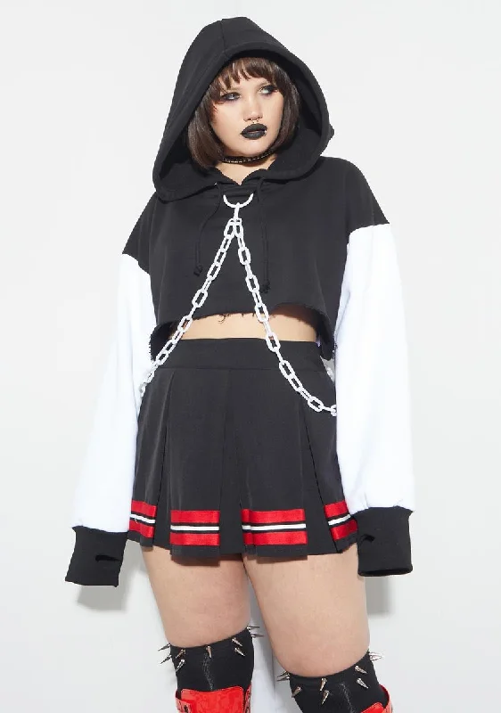 Women's Outerwear Attire Special Occasion Wear Plus Love Riot Chained Crop Hoodie
