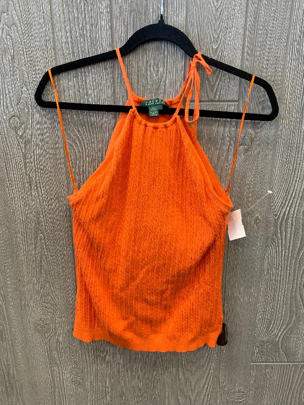 Top Sleeveless By Lauren By Ralph Lauren In Orange, Size: L