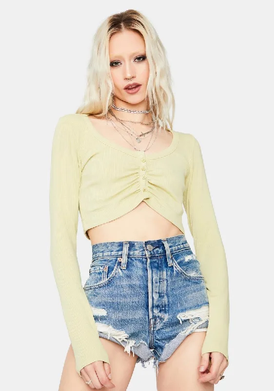 Classic Women's Apparel Bold Prints Casual Chic Tea Worth Waitin' For Long Sleeve Crop Top Classic Women's Apparel Bold Prints Casual Chic Tea Worth Waitin' For Long Sleeve Crop Top