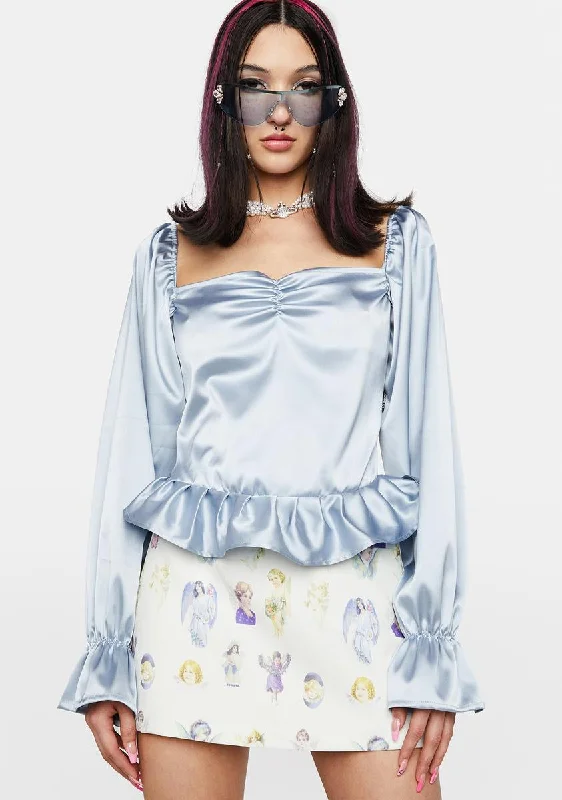 Trendy Boutique Online Massive Selection Sale Float Satin Blouse
