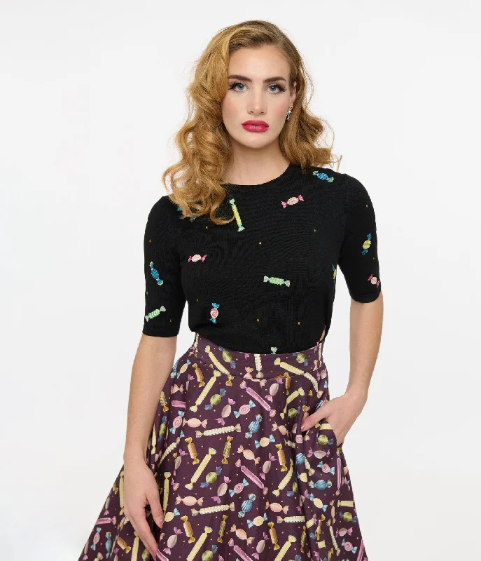 Stylish Dresses for Women Style Versatile Women's Collection Royal Monk 1950s Black & Rainbow Candy Sweater Stylish Dresses for Women Style Versatile Women's Collection Royal Monk 1950s Black & Rainbow Candy Sweater