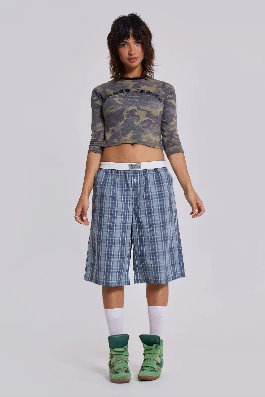 Women's Evening Apparel Trendy Fashion For Women Jano Check Boxer Jorts