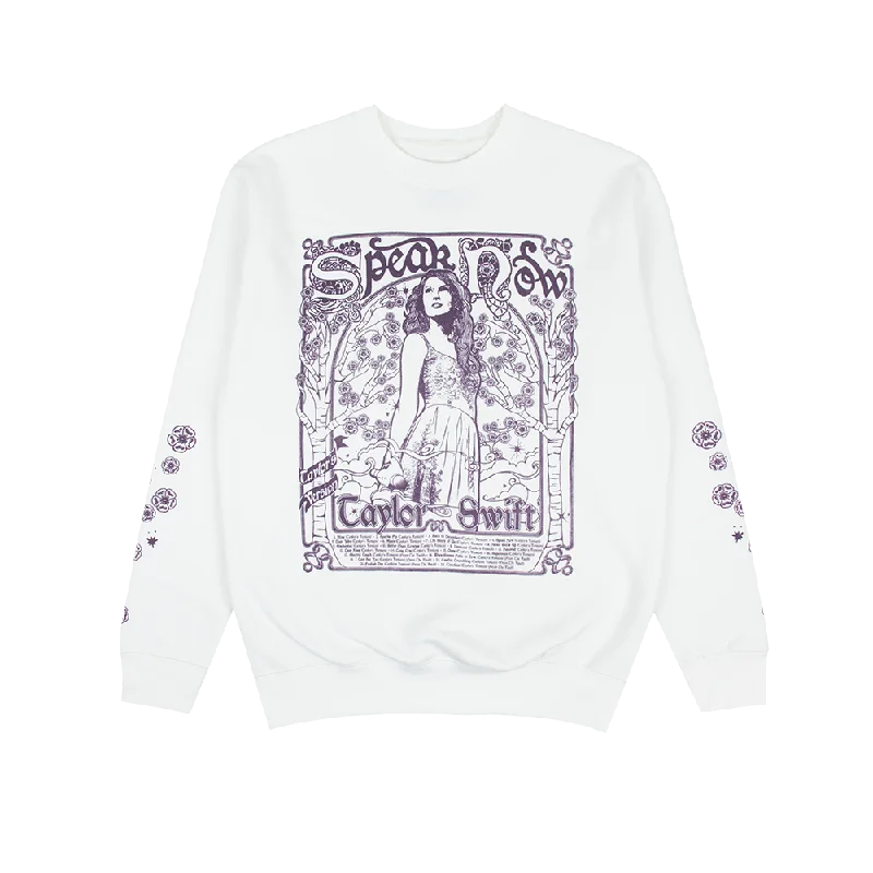 Women's Chic Outerwear Outfit Trend Setting Wardrobe Speak Now (Taylor's Version) Tracklist White Crewneck Women's Chic Outerwear Outfit Trend Setting Wardrobe Speak Now (Taylor's Version) Tracklist White Crewneck