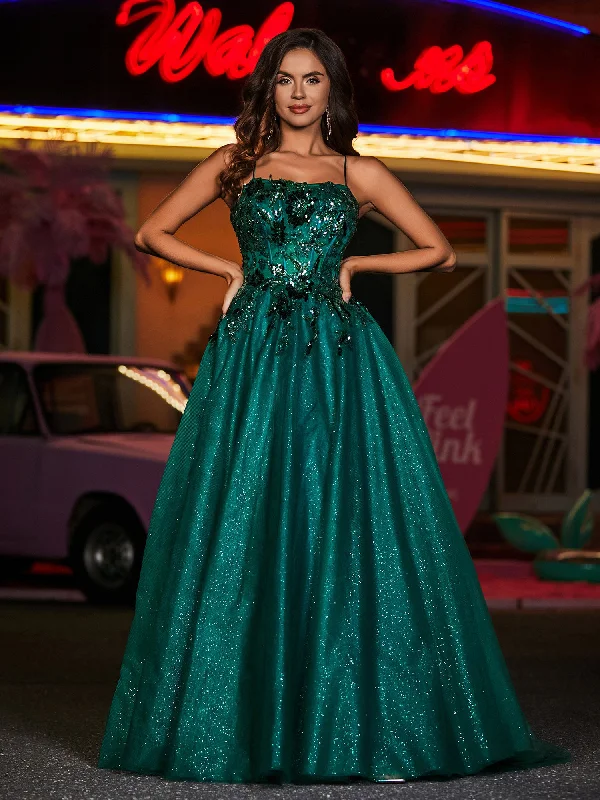 Women's Travel Garments Boutique Styles A Line Corset Bodice Tulle Ball Gown Dark Green Women's Travel Garments Boutique Styles A Line Corset Bodice Tulle Ball Gown Dark Green