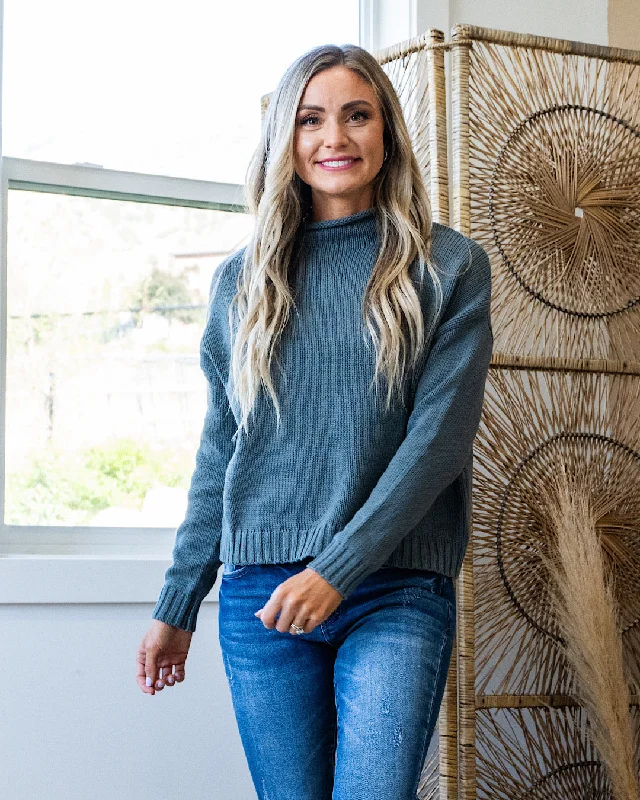 Affordable Luxury Women's Apparel City Fashion NEW! Erica Mock Neck Sweater - Blue Spruce Affordable Luxury Women's Apparel City Fashion NEW! Erica Mock Neck Sweater - Blue Spruce