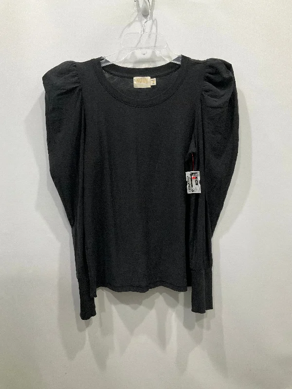 Top Long Sleeve By Nation In Black, Size: M