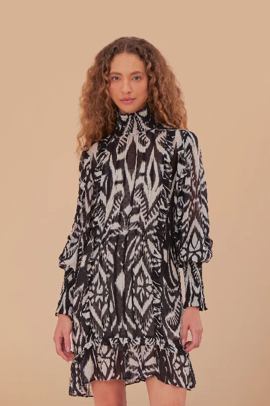 Sale Clothes Online Trendy Clothing Sale Pineapple Ikat Black Mini Dress