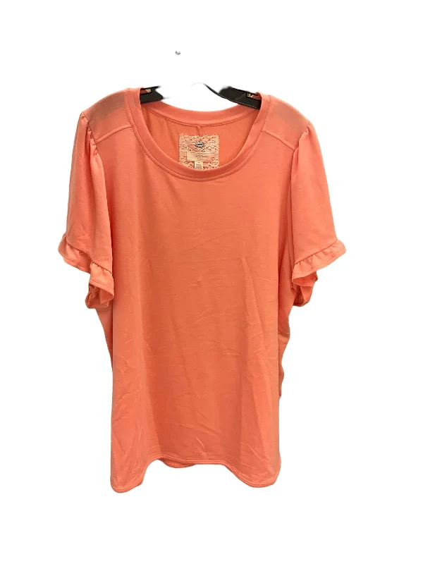 Top Short Sleeve By Cupio In Orange, Size: 3x