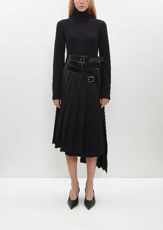 Belted Pleat Skirt