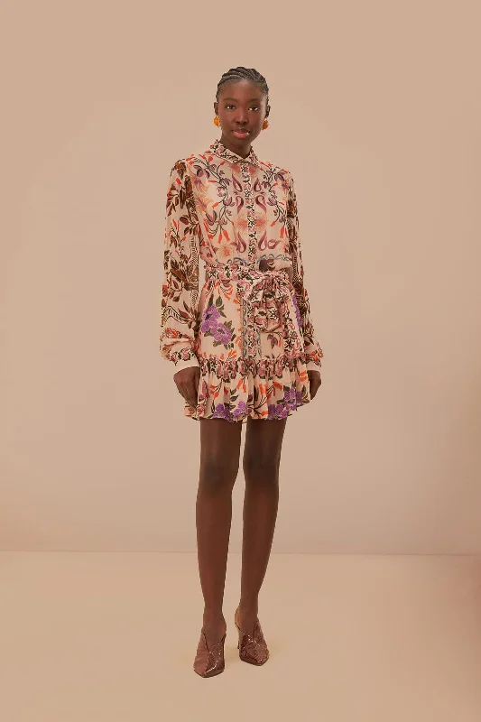 Fashion Essentials Buy More, Save More Cream Winter Garden Mini Dress