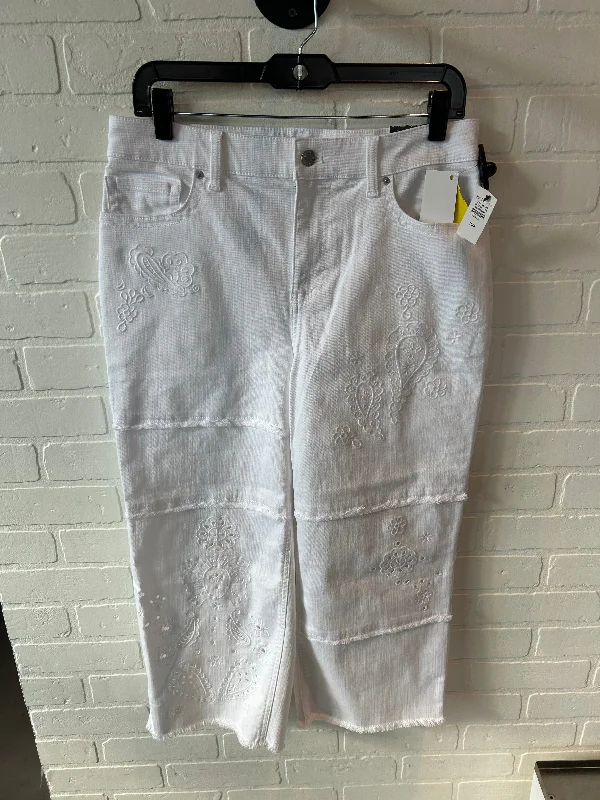 Jeans Cropped By Talbots In White, Size: 10p