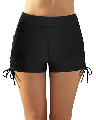 Women's Clothing for All Occasions Limited Time Offer Women's Swim Shorts Boy Shorts Board Shorts For Women Swimwear-Black