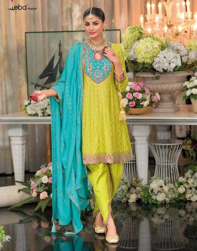 Huge Discounts This Week Yellow Embroidered Sequence Work Top Gharara & Dupatta Set