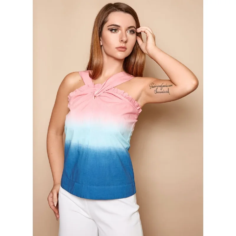 Cool Prices Sunrise Pink Blue Ombre Top