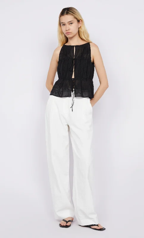 Luxe Fashion, Less Cost ZALEA GATHERED TOP - BLACK