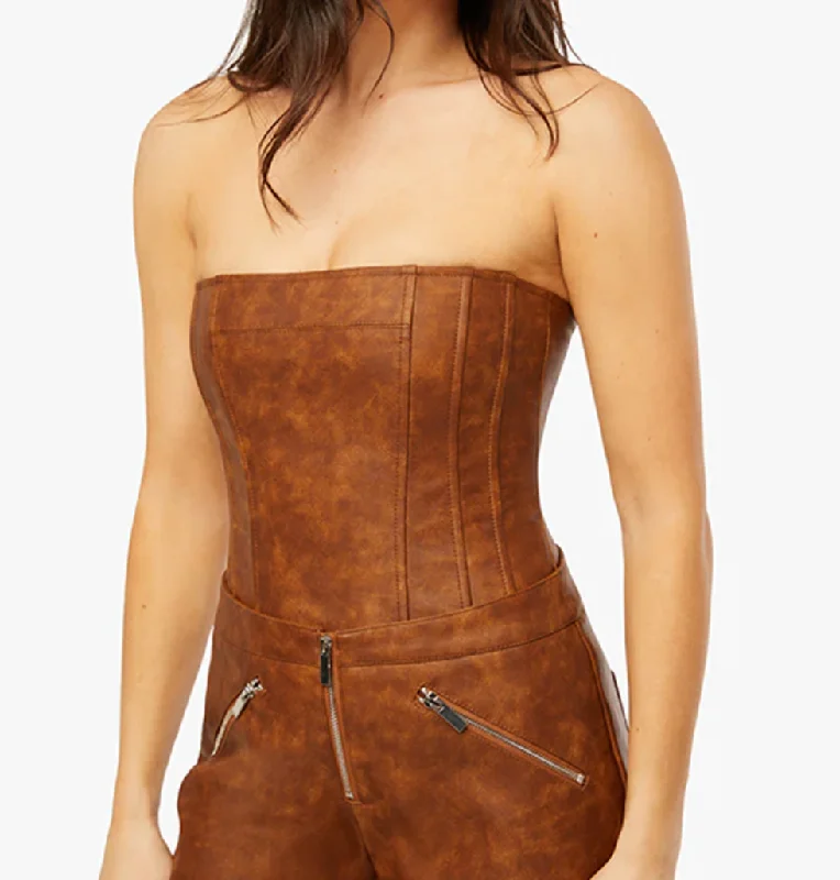 Lowest Prices This Weekend – Don't Miss Out Vegan Leather Corset Top by We Wore What