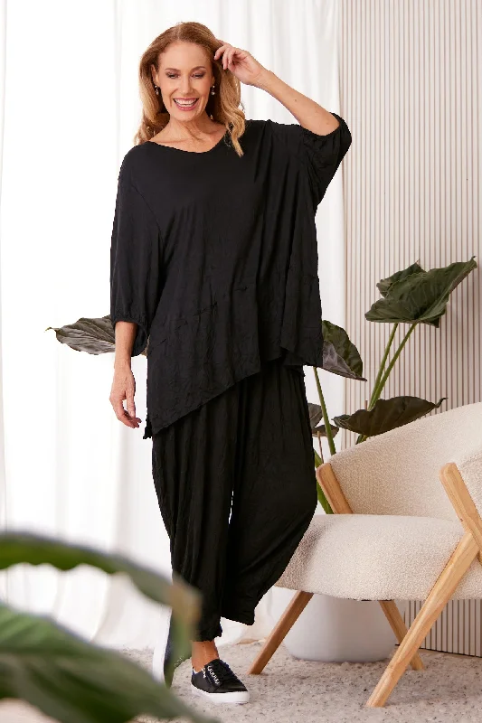 Savings That Make A Statement Sanders Cotton Top - Black