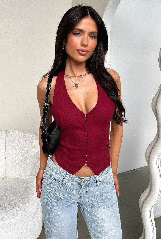 Chic & Modern Sales Alonzo Top - Burgundy