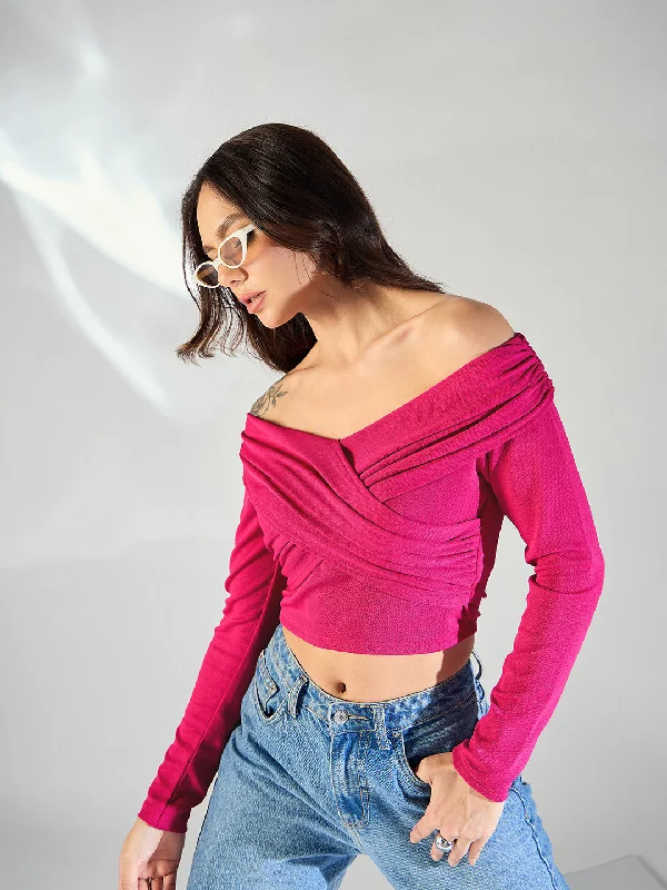 Best Prices Of The Season Happening Now Wrap Style Bardot Top