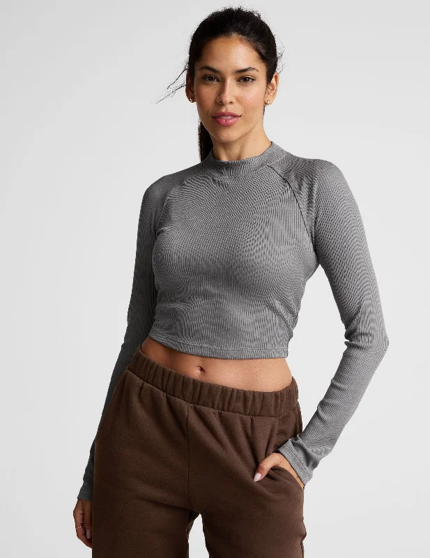 Friday Deals You Can't Resist Contours Mock Neck Cropped Top