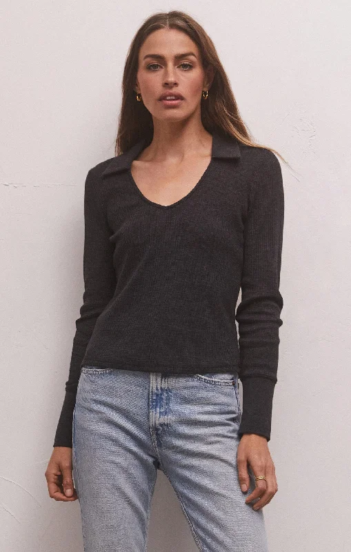 Step Ahead, Lead The Trend Wisteria Thermal Polo Top