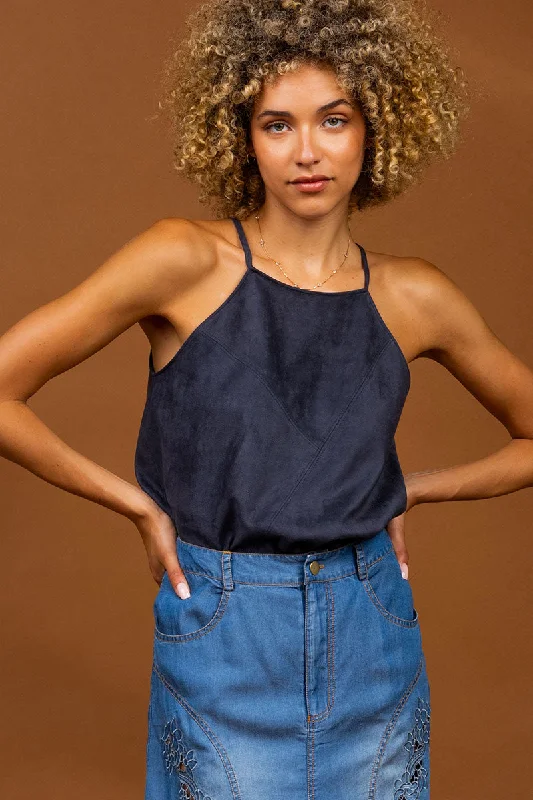 Stylish Statements Lilyana Suede Halter Top