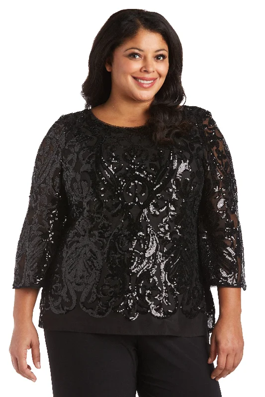 Time-Limited Deals – Shop This Weekend R&M Richards 5995W Plus Size Sequins Top