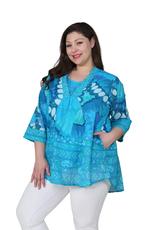 Shop Sales Plus Size Butterfly Wing Flyaway Top