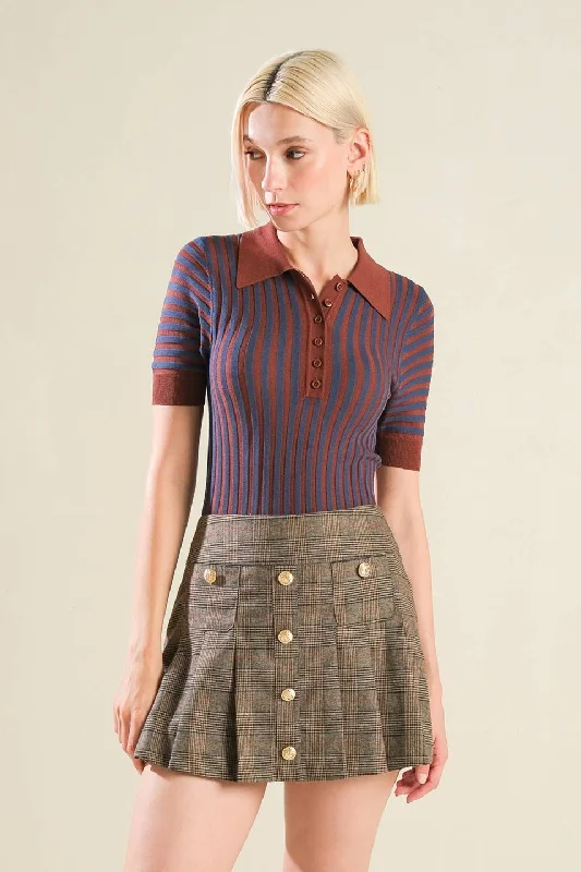 Your Favorite Items, Now At Lower Prices BLISSFUL STROLLS SWEATER POLO TOP
