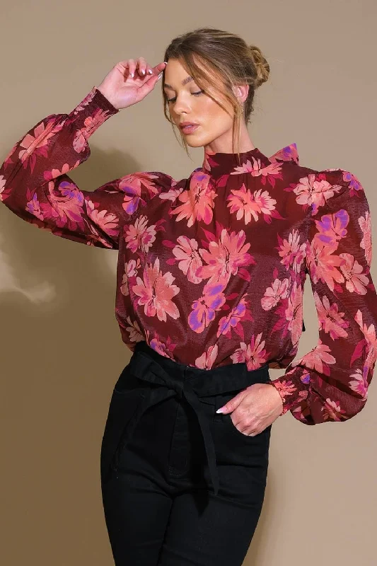 Feminine Style Promotions GARDEN ROMANCE WOVEN TOP