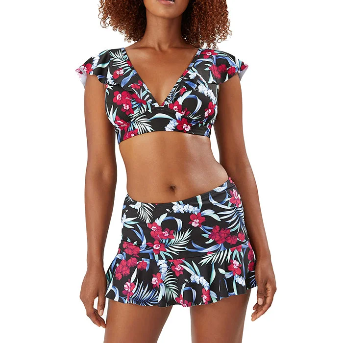 Your Favorite Items, Now At Lower Prices Tommy Bahama Midnight Orchid Over The Shoulder Flounce Top - Black
