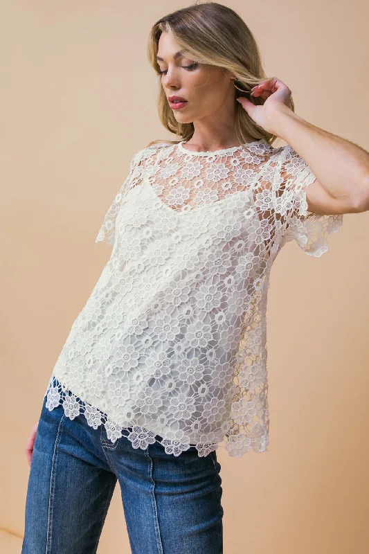 Sophisticated Style Offers MELT MY HEART LACE TOP